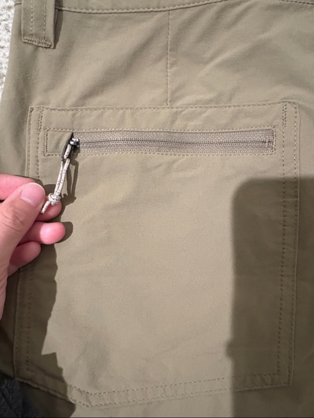 Patagonia Men's Shorts - Khaki with Gray Waistband - Picture 5 of 10